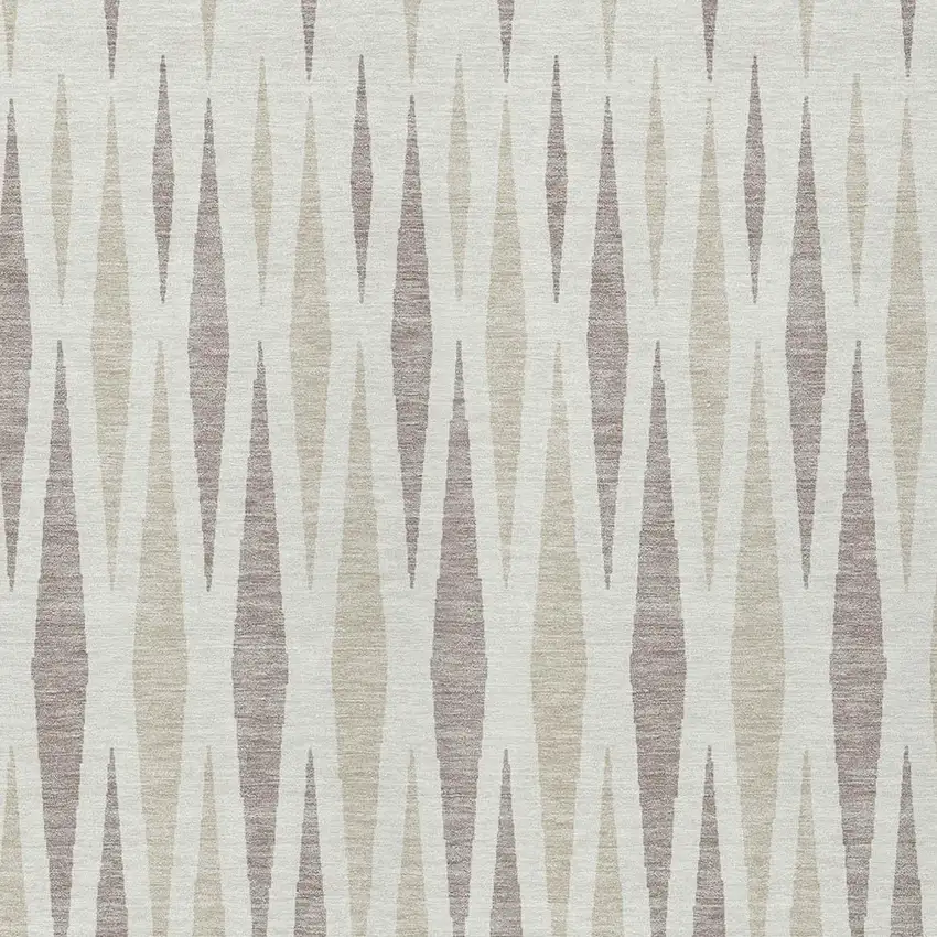 Ivory Brown And Beige Geometric Washable Indoor Outdoor Area Rug Photo 6