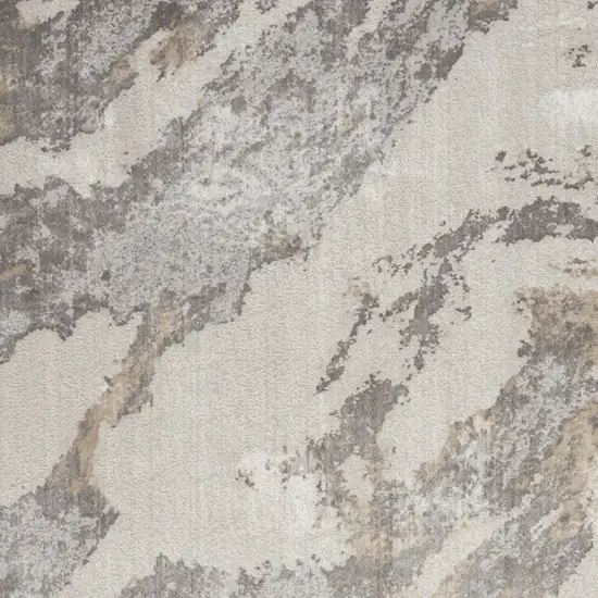 Ivory Brown And Gray Abstract Area Rug Photo 8