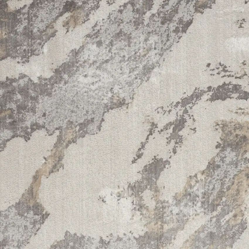 Ivory Brown And Gray Abstract Area Rug Photo 8