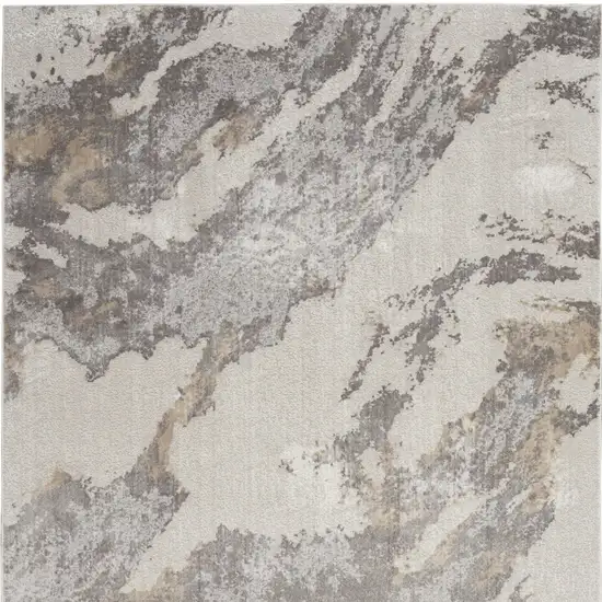 Ivory Brown And Gray Abstract Area Rug Photo 7