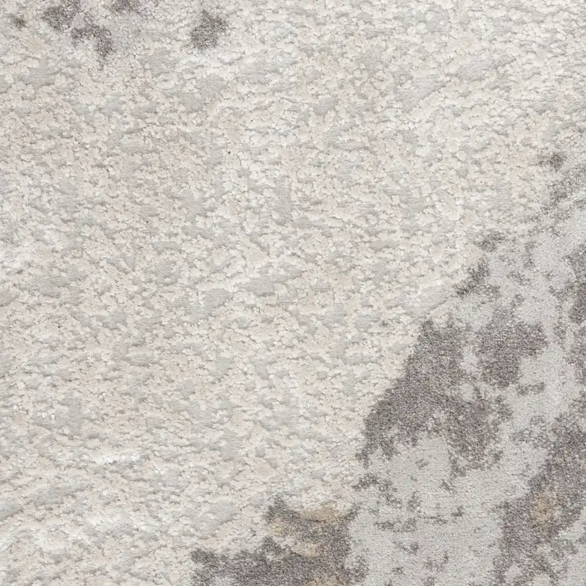 Ivory Brown And Gray Abstract Area Rug Photo 3