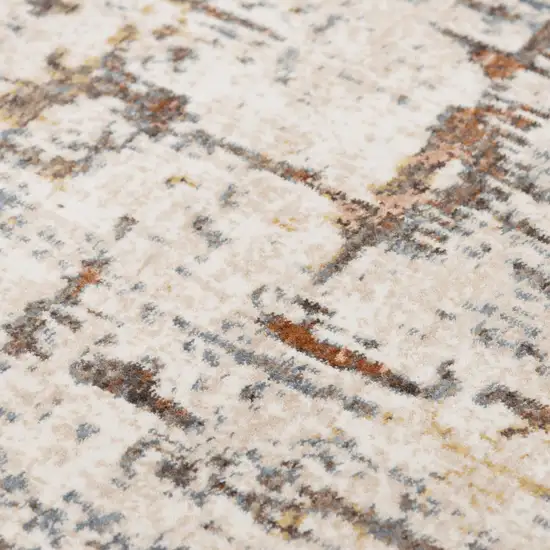 Ivory Brown And Gray Abstract Hand Carved Handmade Area Rug Photo 5
