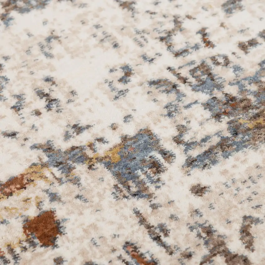 Ivory Brown And Gray Abstract Hand Carved Handmade Area Rug Photo 4