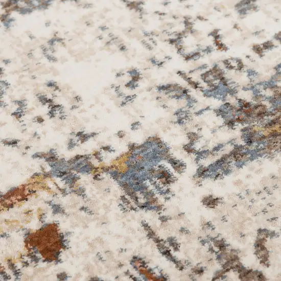 Ivory Brown And Gray Abstract Hand Carved Handmade Area Rug Photo 4