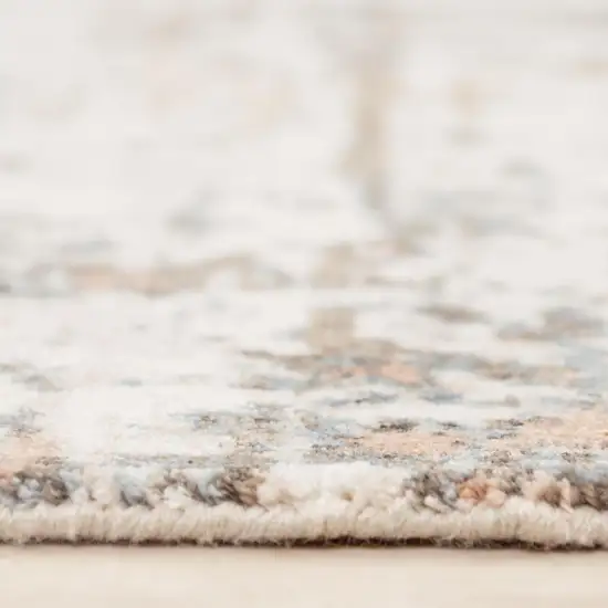 Ivory Brown And Gray Abstract Hand Carved Handmade Area Rug Photo 1