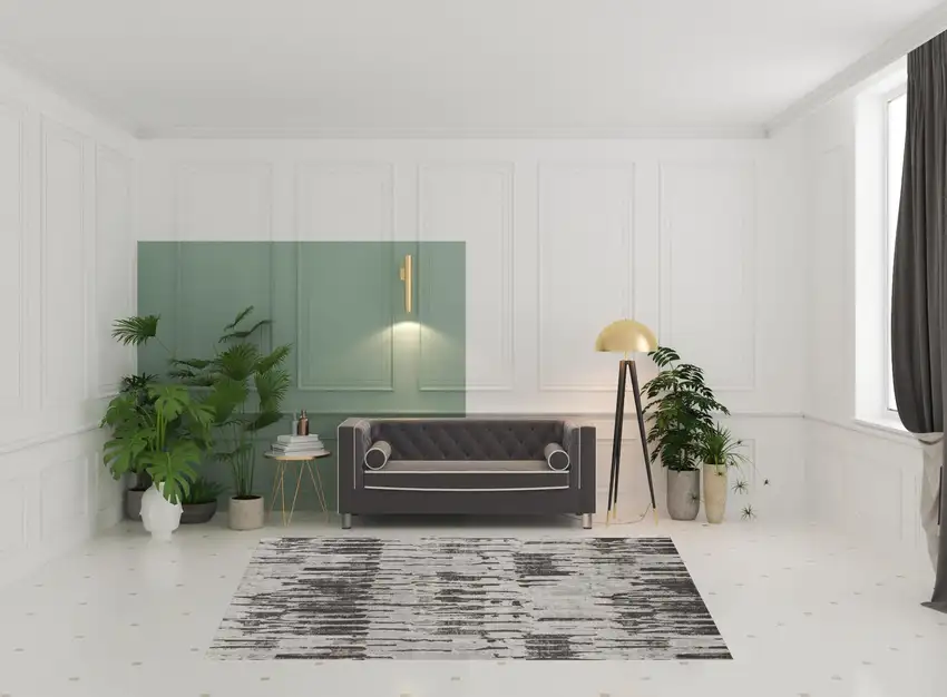 Ivory Brown And Gray Abstract Power Loom Stain Resistant Area Rug Photo 2