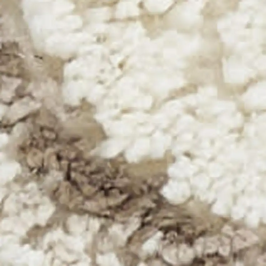 Ivory Brown And Gray Floral Distressed Non Skid Area Rug Photo 3