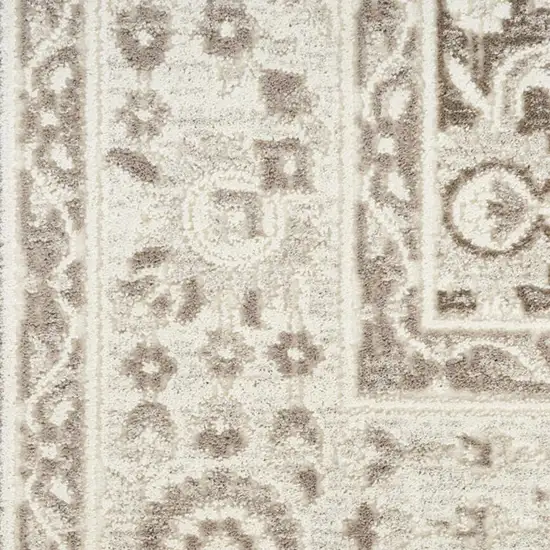 Ivory Brown And Gray Floral Distressed Non Skid Area Rug Photo 2