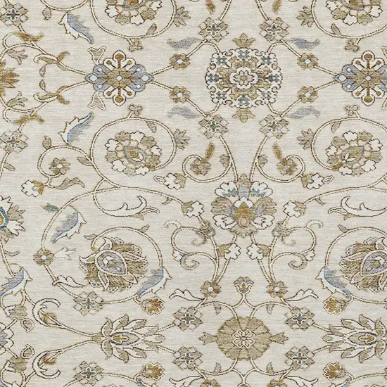 Ivory Brown And Gray Moroccan Washable Indoor Outdoor Area Rug Photo 5