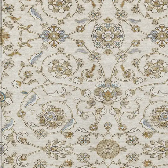 Ivory Brown And Gray Moroccan Washable Indoor Outdoor Area Rug Photo 5