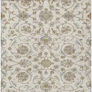 Photo of Ivory Brown And Gray Moroccan Washable Indoor Outdoor Area Rug