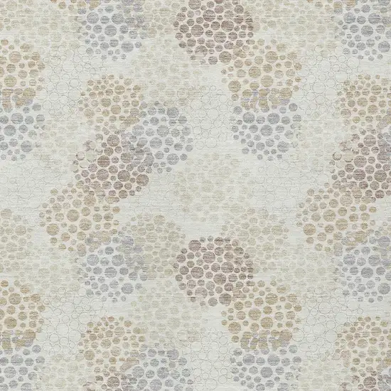 Ivory Brown And Gray Polka Dot Washable Indoor Outdoor Area Rug Photo 7