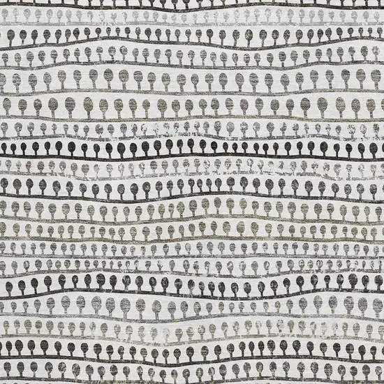 Ivory Brown And Gray Striped Washable Area Rug With UV Protection Photo 4