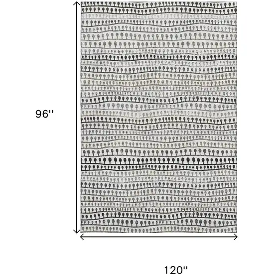 Ivory Brown And Gray Striped Washable Area Rug With UV Protection Photo 3