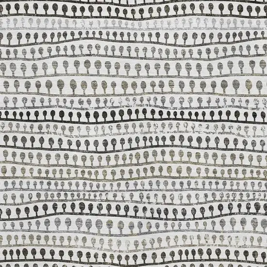 Ivory Brown And Gray Striped Washable Area Rug With UV Protection Photo 3