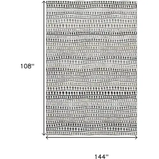 Ivory Brown And Gray Striped Washable Area Rug With UV Protection Photo 3