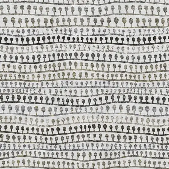 Ivory Brown And Gray Striped Washable Area Rug With UV Protection Photo 4