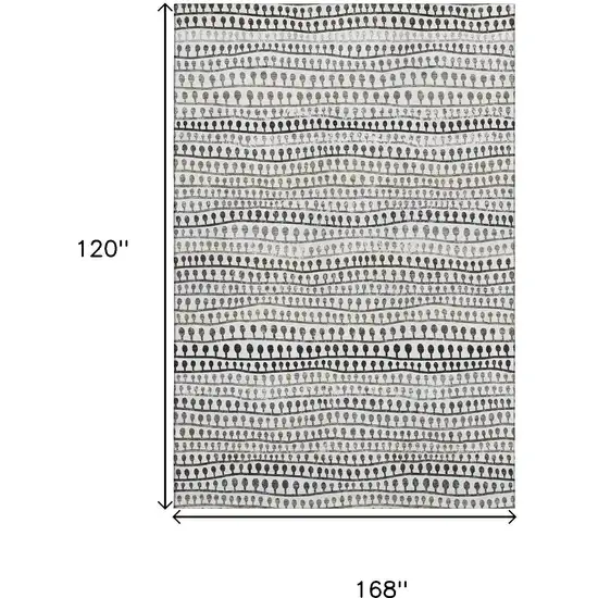 Ivory Brown And Gray Striped Washable Area Rug With UV Protection Photo 3