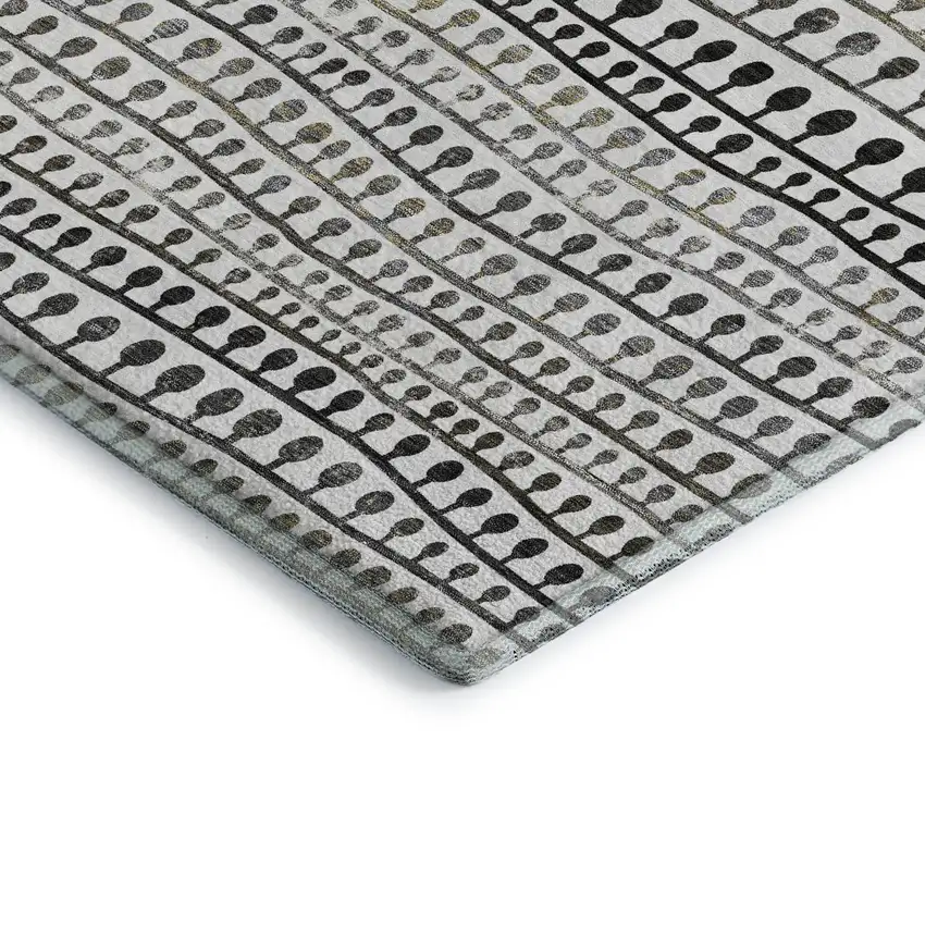 Ivory Brown And Gray Striped Washable Area Rug With UV Protection Photo 4