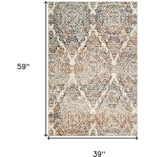 Ivory Oriental Area Rug Photo 3