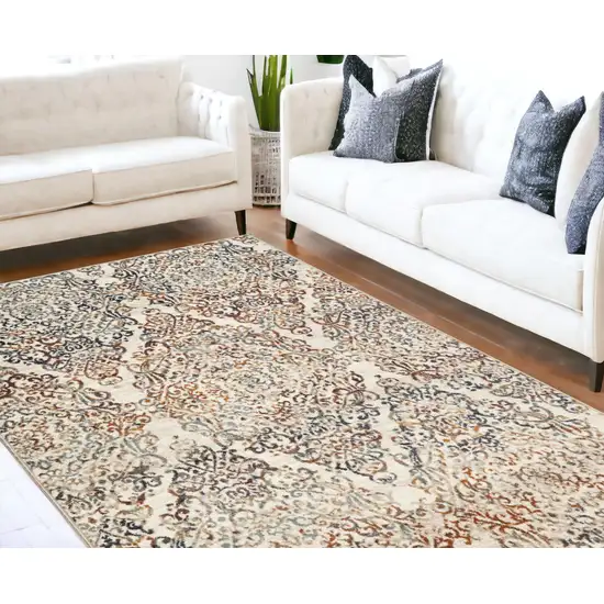 Ivory Oriental Dhurrie Area Rug Photo 1