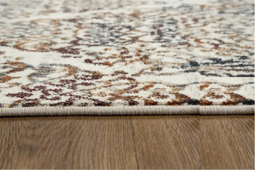 Ivory Brown Decorative Diamond Runner Rug Photo 6