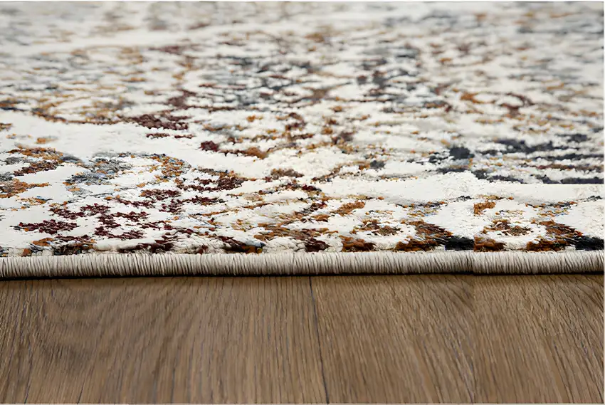 8' Ivory Rust And Green Oriental Runner Rug Photo 4