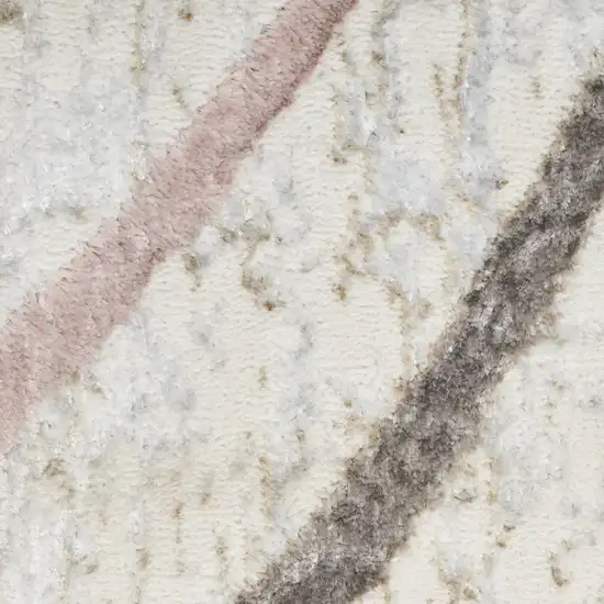 Ivory Brown and Gray Abstract Non Skid Area Rug Photo 9