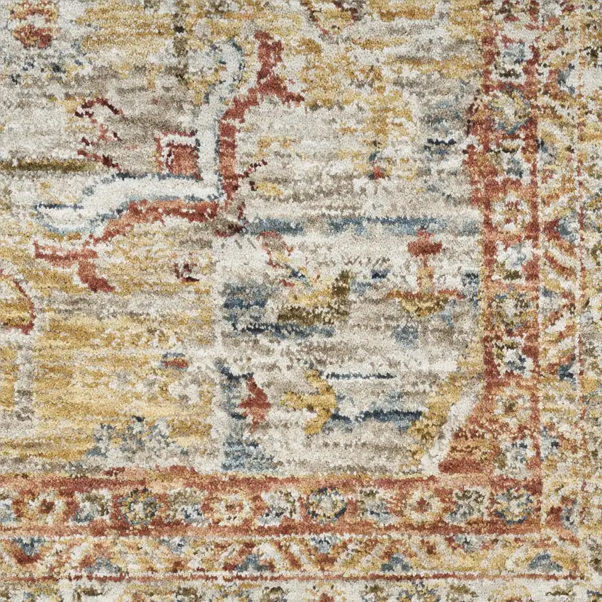 Ivory Brown and Gray Abstract Non Skid Area Rug Photo 1