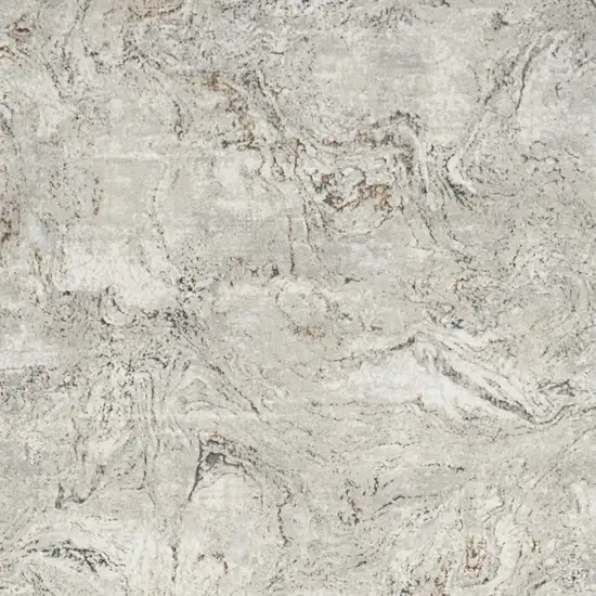 Ivory Brown and Gray Abstract Non Skid Area Rug Photo 4