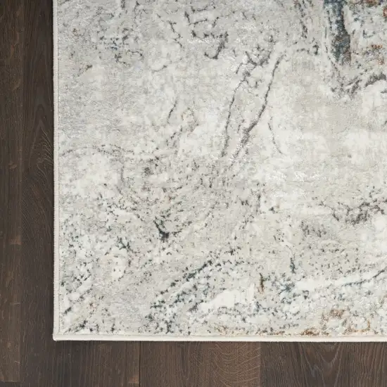 Ivory Brown and Gray Abstract Non Skid Area Rug Photo 8