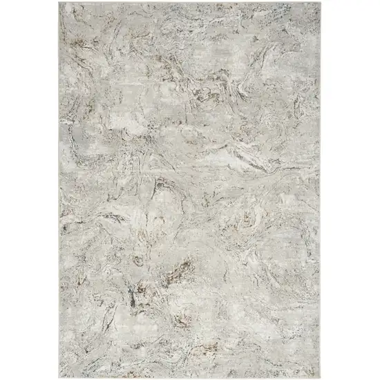 Ivory Brown and Gray Abstract Non Skid Area Rug Photo 1