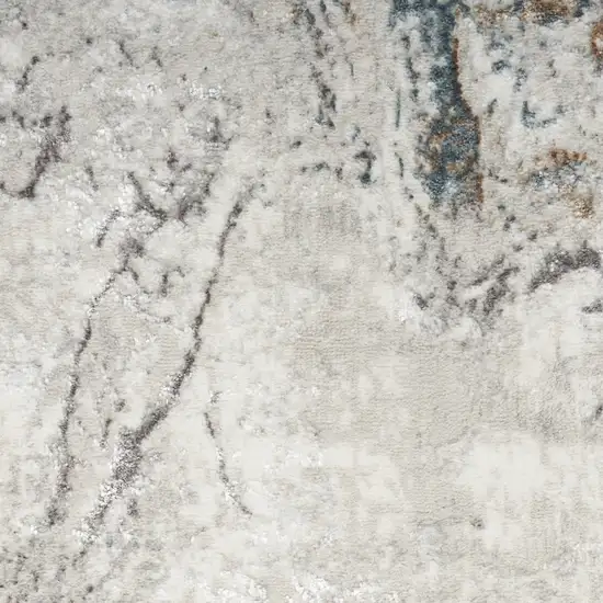 Ivory Brown and Gray Abstract Non Skid Area Rug Photo 3