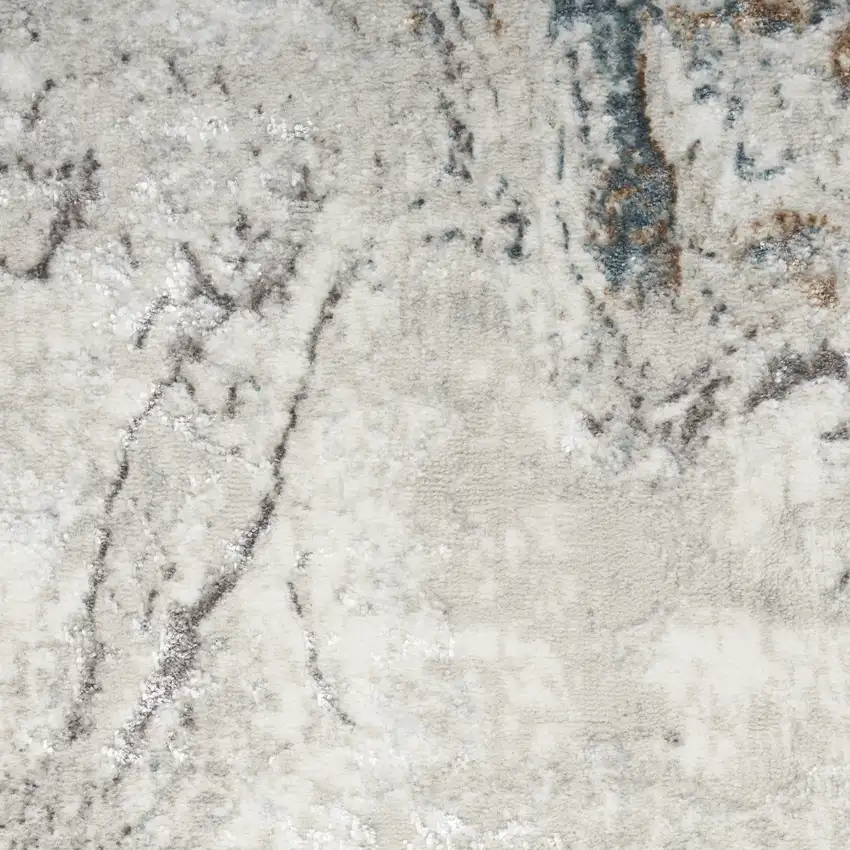 Ivory Brown and Gray Abstract Non Skid Area Rug Photo 3