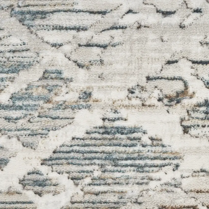 Ivory Brown and Gray Abstract Non Skid Area Rug Photo 9