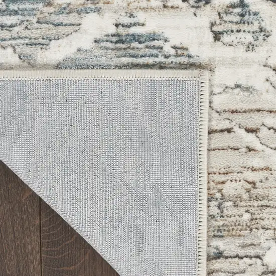 Ivory Brown and Gray Abstract Non Skid Area Rug Photo 4