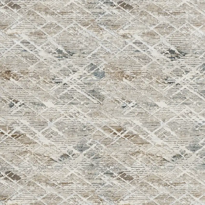Ivory Brown and Gray Abstract Non Skid Area Rug Photo 5