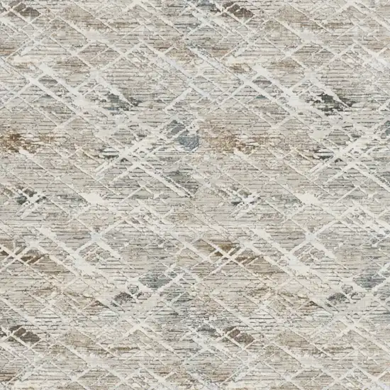 Ivory Brown and Gray Abstract Non Skid Area Rug Photo 5
