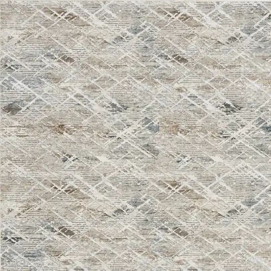 Ivory Brown and Gray Abstract Non Skid Area Rug Photo 6