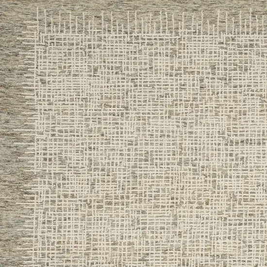 Ivory Brown and Gray Wool Abstract Area Rug Photo 7