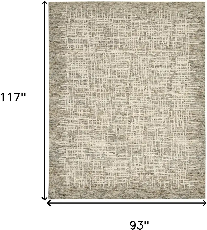 Ivory Brown and Gray Wool Abstract Area Rug Photo 3