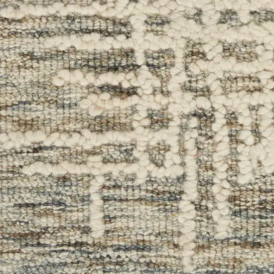 Ivory Brown and Gray Wool Abstract Area Rug Photo 8
