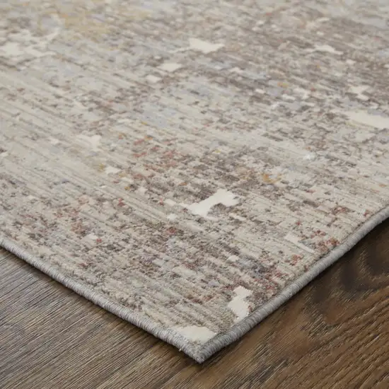 Ivory Brown and Taupe Abstract Power Loom Area Rug Photo 9