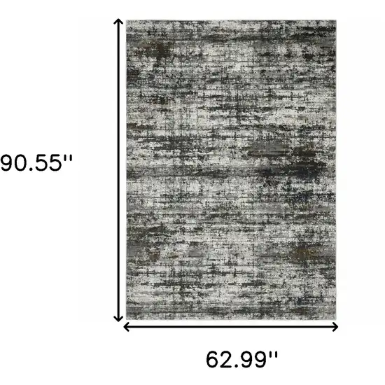 Ivory Charcoal Grey Blue Rust And Brown Abstract Power Loom Stain Resistant Area Rug Photo 4