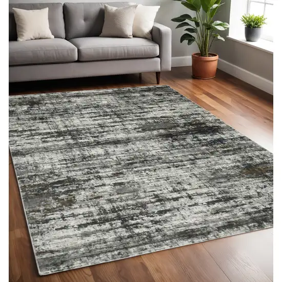 Charcoal And Gray Abstract Distressed Area Rug Photo 1