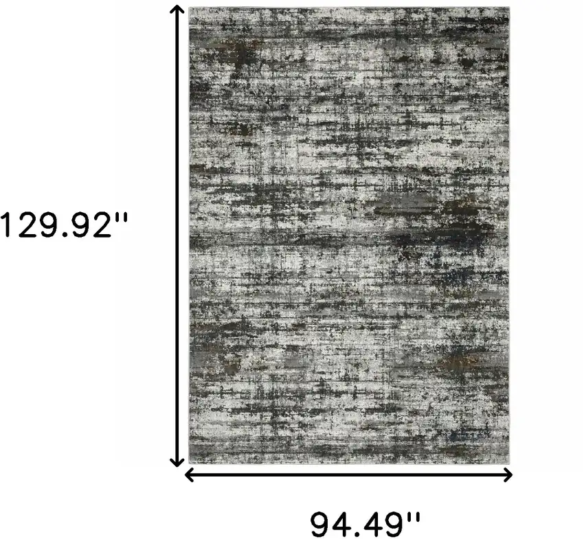 Ivory Charcoal Grey Blue Rust And Brown Abstract Power Loom Stain Resistant Area Rug Photo 6