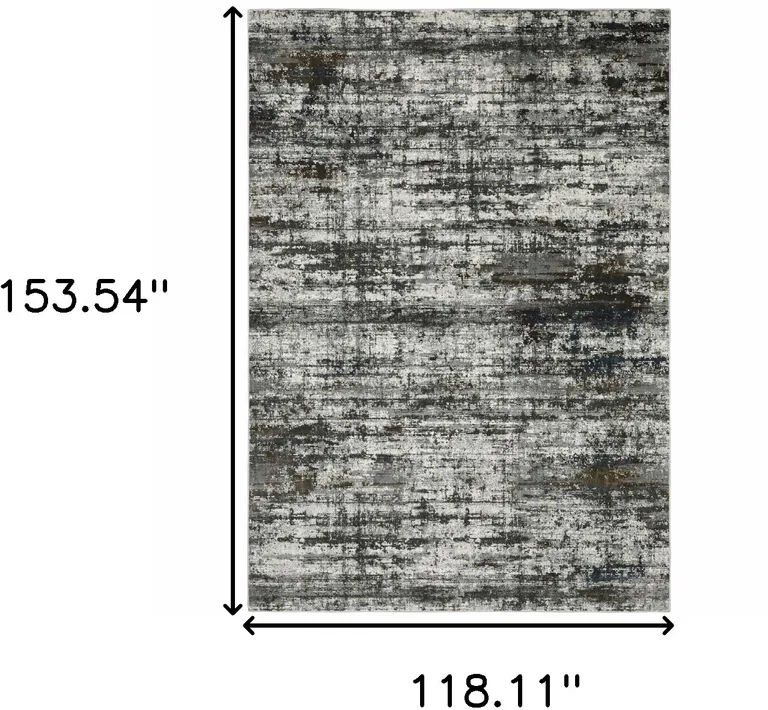 Ivory Charcoal Grey Blue Rust And Brown Abstract Power Loom Stain Resistant Area Rug Photo 5