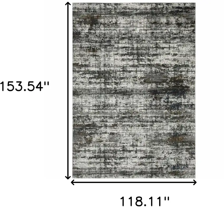Ivory Charcoal Grey Blue Rust And Brown Abstract Power Loom Stain Resistant Area Rug Photo 6