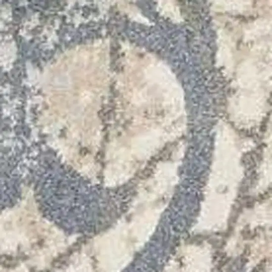 Ivory Charcoal and Gray Floral Distressed Non Skid Area Rug Photo 3