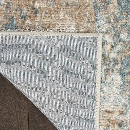 Ivory Charcoal and Taupe Abstract Distressed Non Skid Area Rug Photo 8